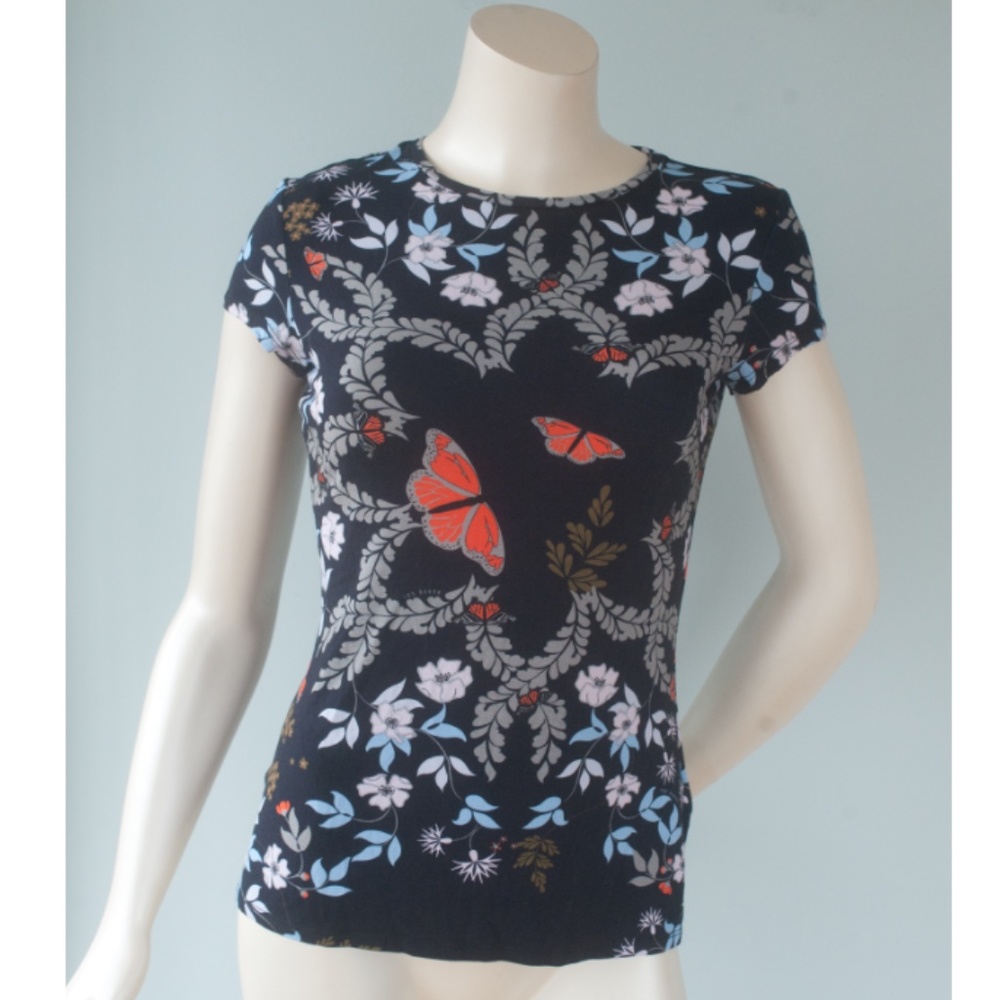 Ted Baker Pepa Navy Blue Short Sleeve Floral Shirt - Picture 10 of 14